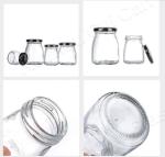 Embossing Empty Milk Glass Bottle With Metal Lid 200ml 250ml 500ml 1000ml