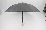 30 Inch Mens Black Golf Umbrella , Wooden Handle Long Shaft Golf Umbrella