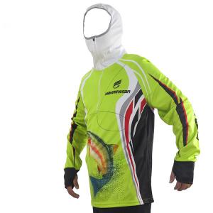 Quality Hooded Uv Fishing Shirts / Fishing Team Jerseys Flat Bottom Waterproof wholesale