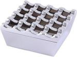 Novelty 16 Grids Stainless Steel Square Cigarette Ashtray
