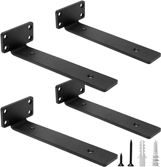 Black Powder Coated Shelf Stand Heavy Duty Floating Shelf Bracket for Kitchen