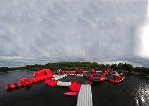 Quality Exciting Fireproof Inflatable Floating Island Water Park Game For Adults wholesale