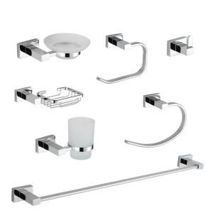 Quality Modern Square SUS304 Bar Bathroom Hardware Accessories 7 Piece Wall Mounted wholesale