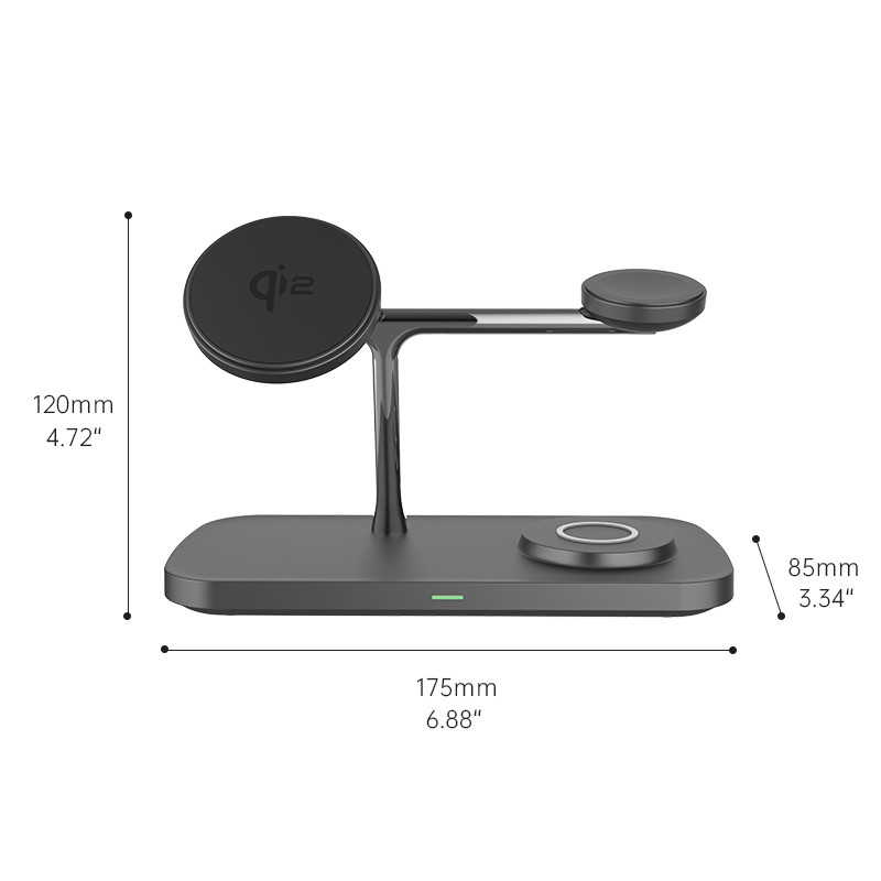 Universal Qi 2 Wireless Charger Station for Smart Devices Charging at <8mm Distance 110-205KHz