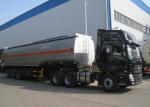 Oil Carrying Semi Trailer Truck , 55 Tons 60cbm Mn Steel Oil Tanker Truck