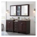 Dark Walnut Waterproof Lacquer Bathroom Vanity in Traditional Design 38-46 in