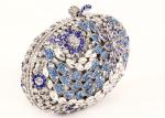 Shell Shaped Crystal Evening Clutch Bags Silver Colored For Women Wedding