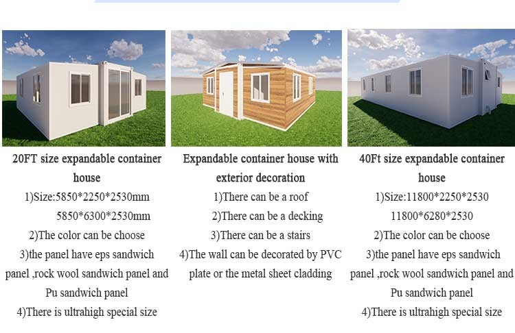 Expandable fabricated house container folding insulation solar prefab container house prefabricated home luxury