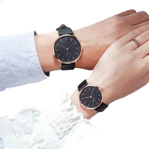 Quality Leather Couple Quartz Watch Rectangular Analog Dial Wearproof wholesale