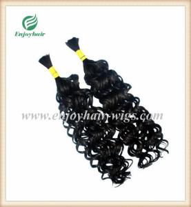 Quality Peruvian 5A virgin remy hair bulk ,natural color(can be dye) curly style 10''-26''length wholesale