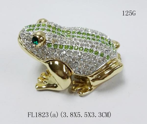 Animal trinket jewelry box Frog diamond decoration trinket jewelry box metal