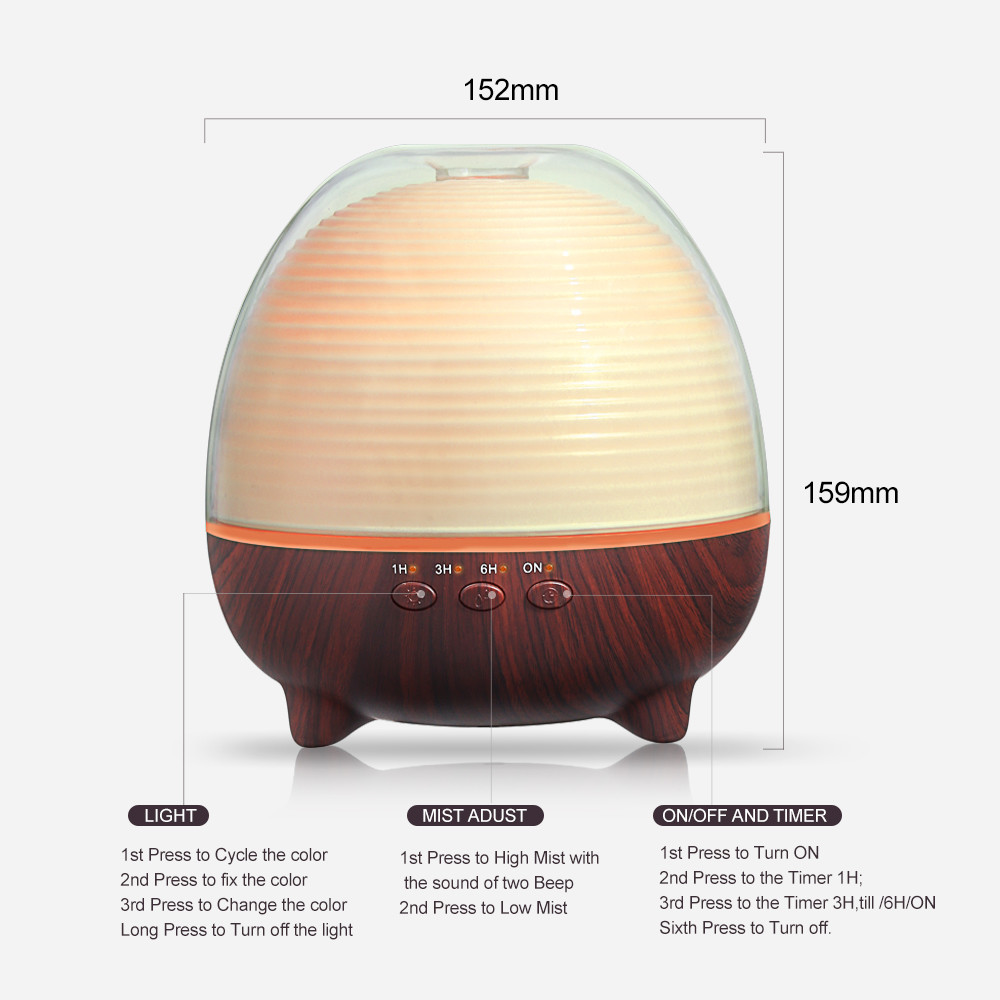 650mA 13W 600Ml Color Changing Ultrasonic Aroma Diffuser