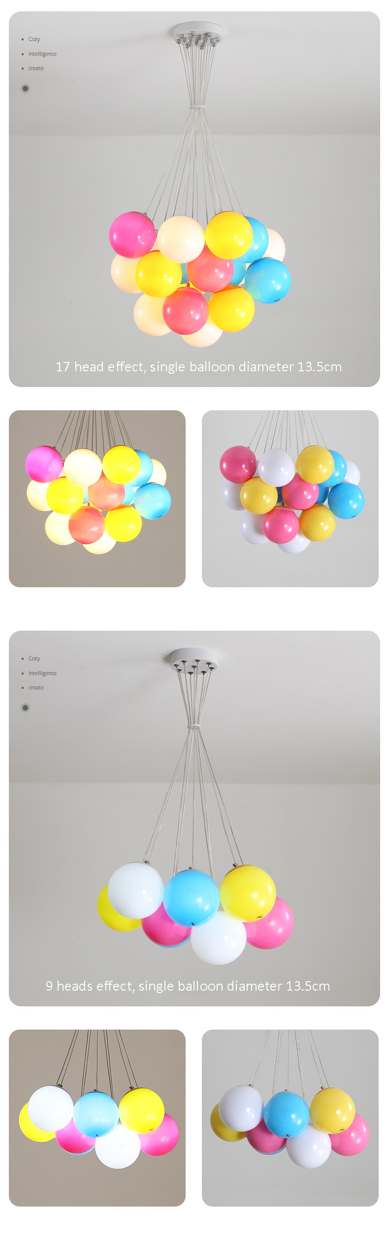 Balloon Fly House Color Nordic Simple Cartoon Children's Room Chandelier(WH-MA-169)