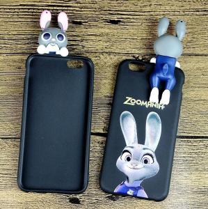Quality Cool Judy Rabbit Silicone Phone Cover With 3D Soft PVC Judy Charm Decoration, 2017 Best Seller wholesale