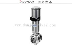 Quality SS316L DF2 3 Pieces Sanitary Butterfly Valves With Control Head wholesale