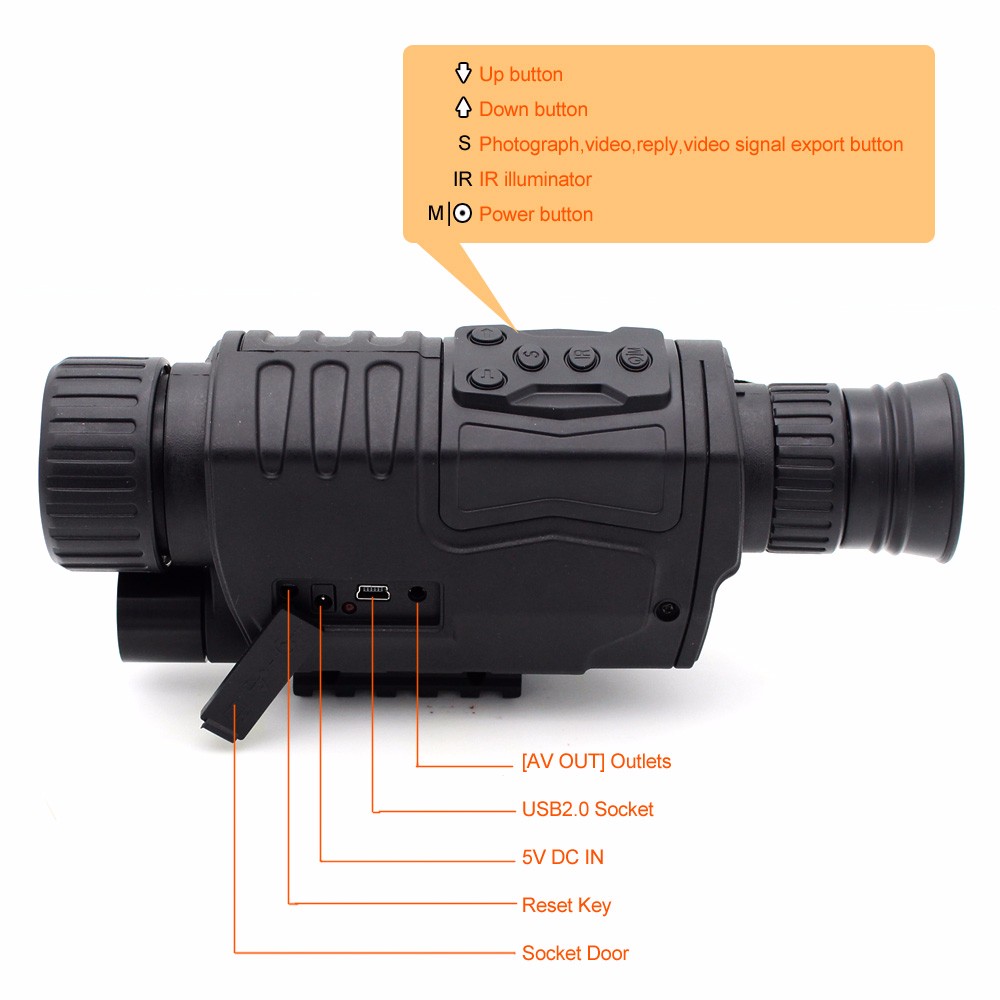 Compact Infrared Night Vision Monocular 5x Magnification For Endless Distance