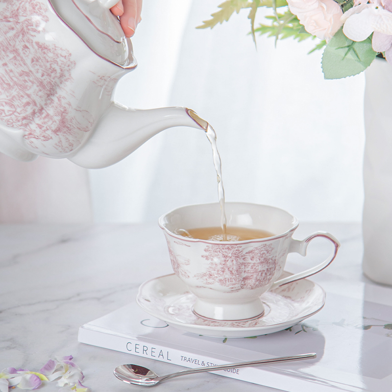 Customizable Vintage Purple Ceramic Design Espresso Mug Tea Cup Saucer Set Ceramic Coffee Mug