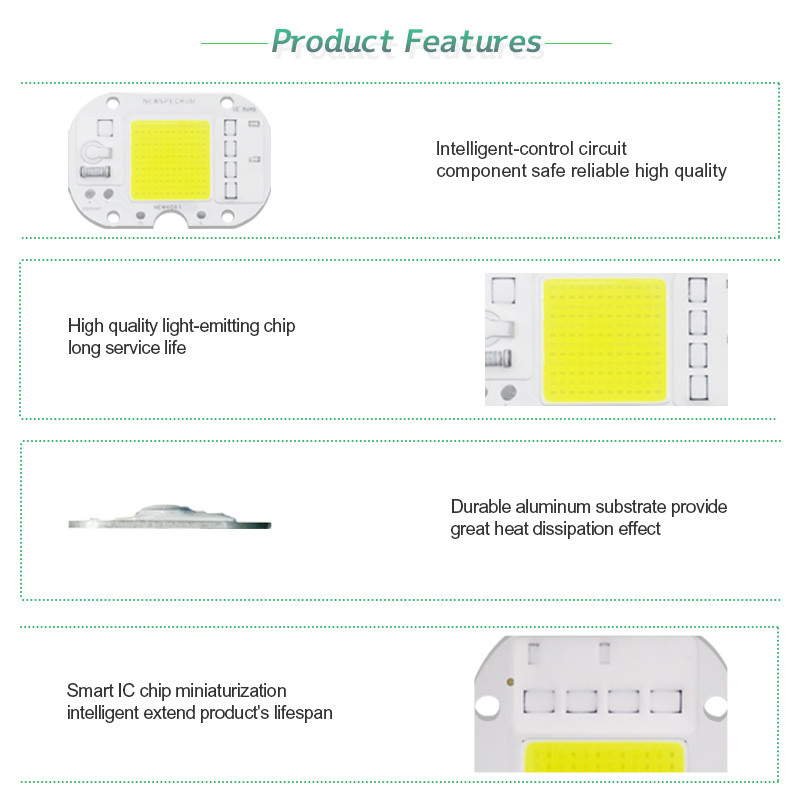 Customized Brightness Chip LED COB Module Driverless Lamp Beads For Foold Light