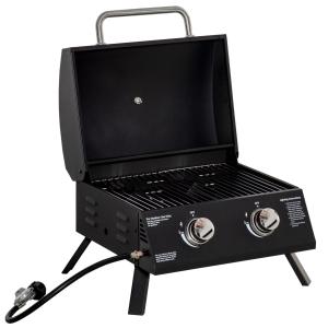 Quality Steel Folding Legs Mini Portable Outdoor Table Top 2 Burner Gas Grill for BBQ Cooking wholesale