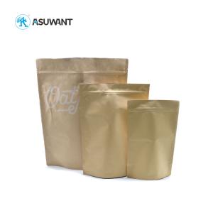 Quality Eco Friendly Kraft Paper Zipper Bags Print Patterns Shopping For Candy / Nuts wholesale