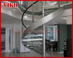 Spiral StaircaseVH11S Spiral Stainless Steel Stair Tread Beech Curved Glass