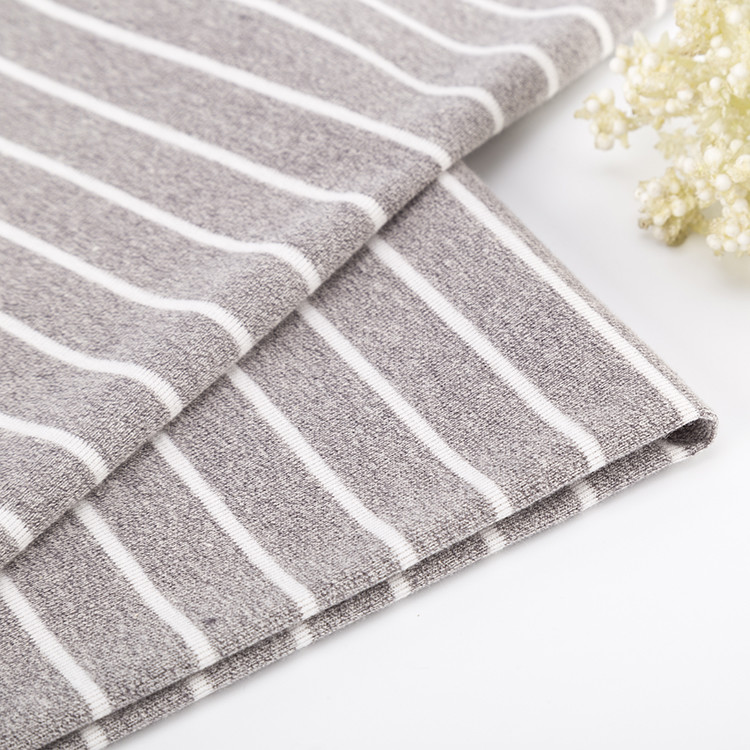 Breathable And Environmental Friendly Elastic Striped Knit Fabric For Casual