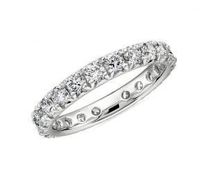 Quality Silver Prong 4ct Diamond Moissanite Band Rings 10K 12K Anniversary Fine Jewelry wholesale
