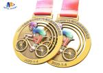 Stock Riding Medals Antique Brass Plating And Colorful Printing Relief Medailles