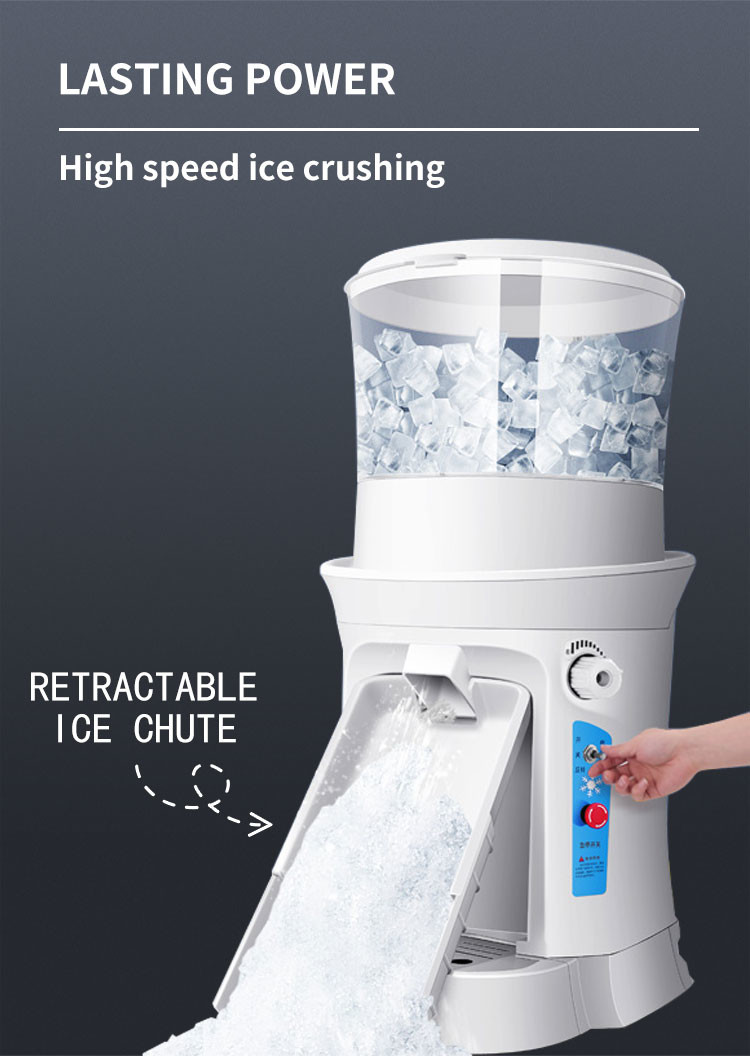 Adjustable Desktop Commercial Ice Shaver Snow Cone Machine 320rpm Ice Crusher Electric Machine