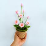 New Creative Luxury Handmade Crochet Knitting Plants Flowers Handicraft Home