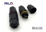 Black 2 Pin 3 Pin IP68 Waterproof Cable Splitter Solderless Screw Threaded