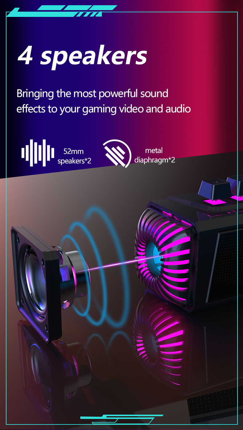Wireless Gaming PC Speaker Computer Bass Desktop Bluetooth Mobile Phone S2 for Gaming