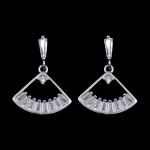 Fashionable 925 Sterling Silver Earrings / Sector 925 Silver Hoop Earrings
