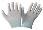 Carbon Fiber Anti Static Gloves Logo Printing Grey Color With PU Coated