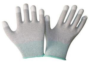 Quality Carbon Fiber Anti Static Gloves Logo Printing Grey Color With PU Coated wholesale