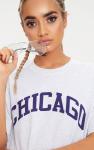 Chicago plus size women T shirt grey