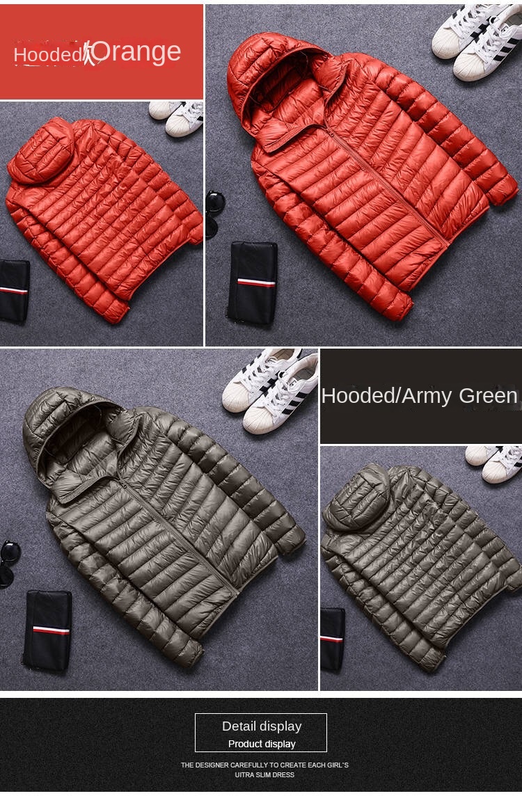 Plus Size Warm Down Jacket Lightweight Hooded Casual Winter Puffer Jacket