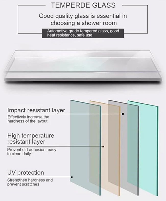 1650x1650x2150mm Steam Shower Room Cabin With Whirlpool Bathtub