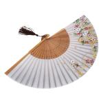 Eco Friendly Classical Small Fabric Bamboo Hand Fan For Business Promotion