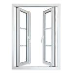 Three Cavity White PVC Casement Window With Sinking Drainage System