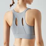 Front Middle Zipper women Yoga Bra High Strength Female Nude Lining Sports Bra