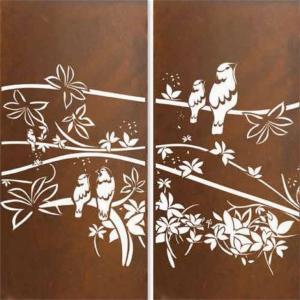 Quality Backyard Tropical Bird Laser Cut Corten Steel Panels wholesale