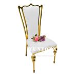 Hotel Restaurant Gold Luxury Throne Wedding Reception Chair Golden Stainless