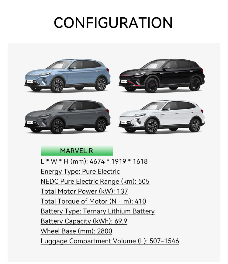 69.9kWh Ternary Lithium Battery Electric VehicleSuvused Cars 505km High Speed Left Hand Drive Chinese R 0km Electric Car