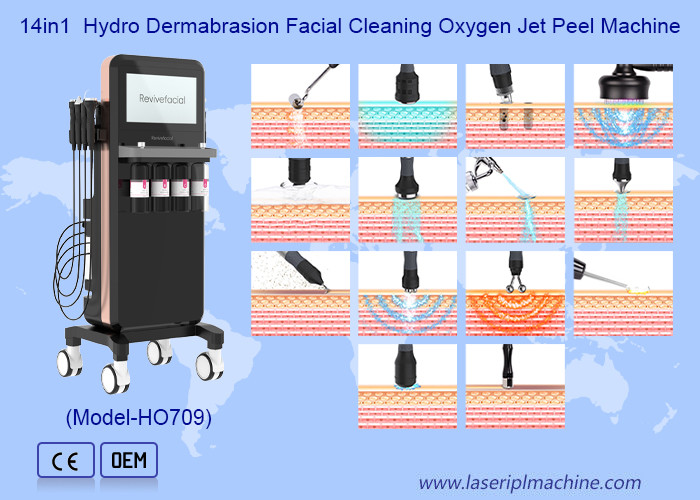 14 In 1 Ultrasonic Scrubber RF Bio Facial Cleaning Hydrodermabrasion Machine