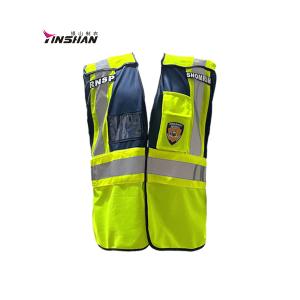 Quality Fluorescent Yellow Customized Logo High Visibility Reflective Vest for Security Guards wholesale