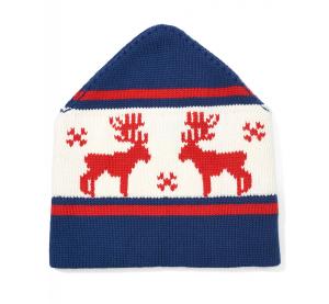 Quality Ski Jacquard Knit Beanie Hats Deer Pattern 50 % Merino Wool 50% Cotton Material wholesale