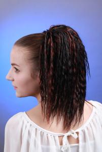 Quality Brown Deep Wave Synthetic Pony Tail Wigs for Women wholesale