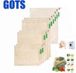 RPET Organic Cotton Reusable Produce Mesh Bag GOTS Eco Friendly Net Shopping