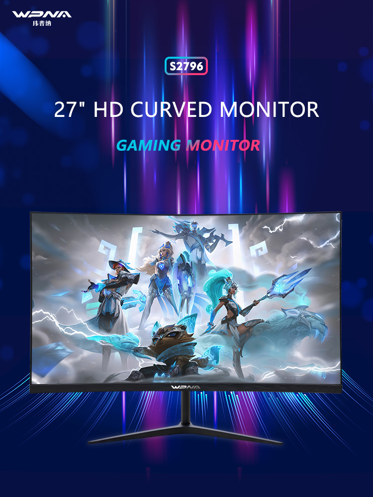 27 Inch LED TV Monitor , Curved Desktop Monitor For Home Work Study